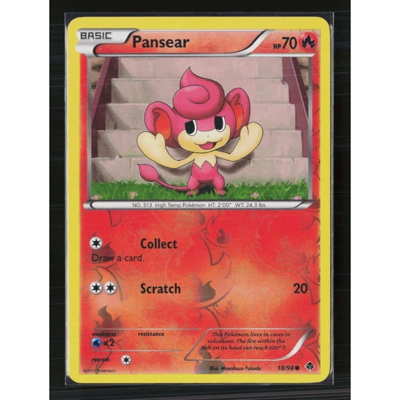2011 Pokemon Emerging Powers Pansear Reverse Holo Uncommon #18/98 Trading Card