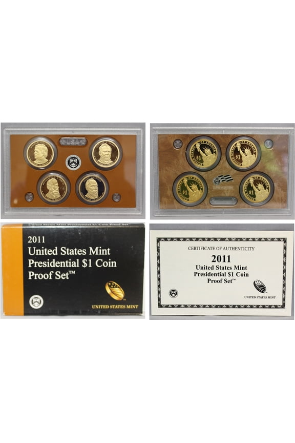 2011 Presidential Dollar Proof Set - U.S. Mint 4-Coin Set in OGP with COA