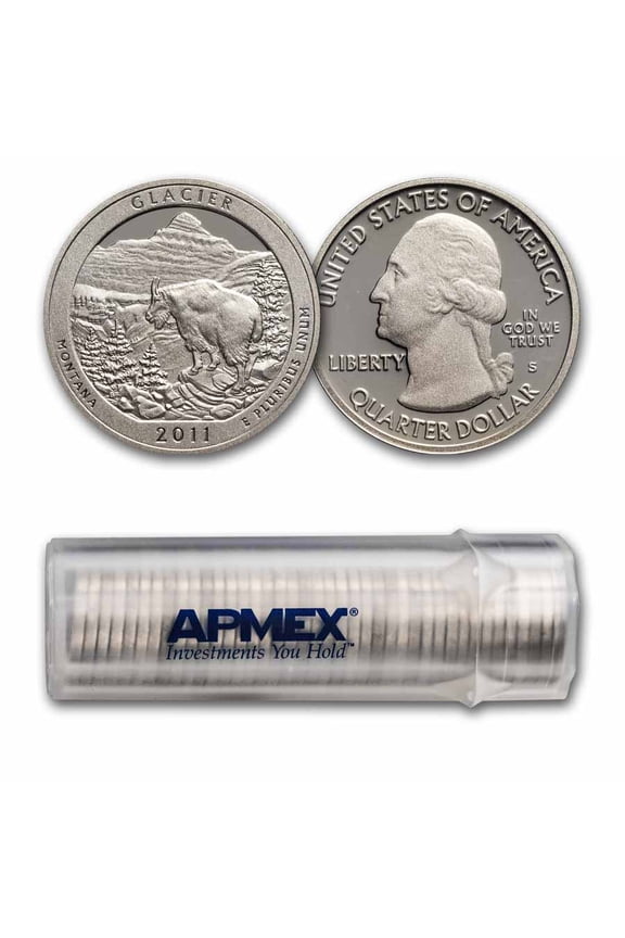 2011-S ATB Quarter Glacier Nat'l Park Proof 40-Coin Roll (Silver)