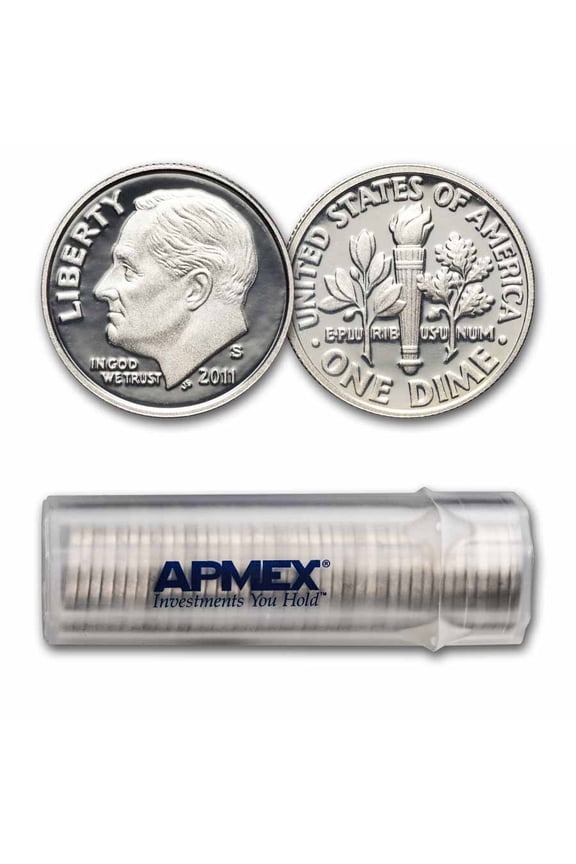 2011-S Roosevelt Dime 50-Coin Roll Proof (Silver)