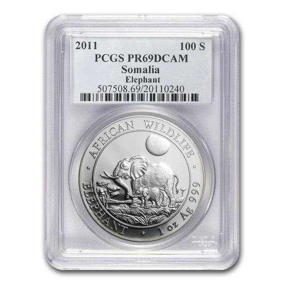 2011 Somalia 1 oz Silver African Elephant PR-69 PCGS