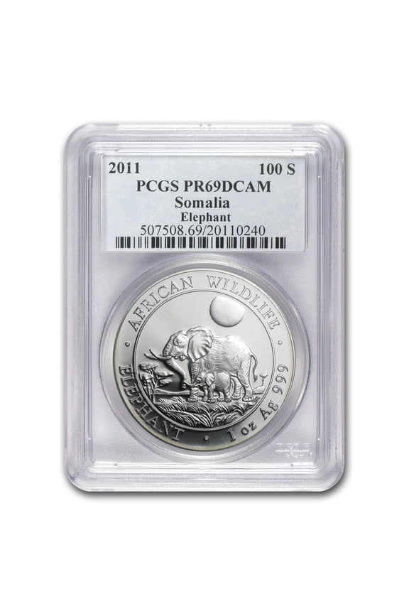 2011 Somalia 1 oz Silver African Elephant PR-69 PCGS