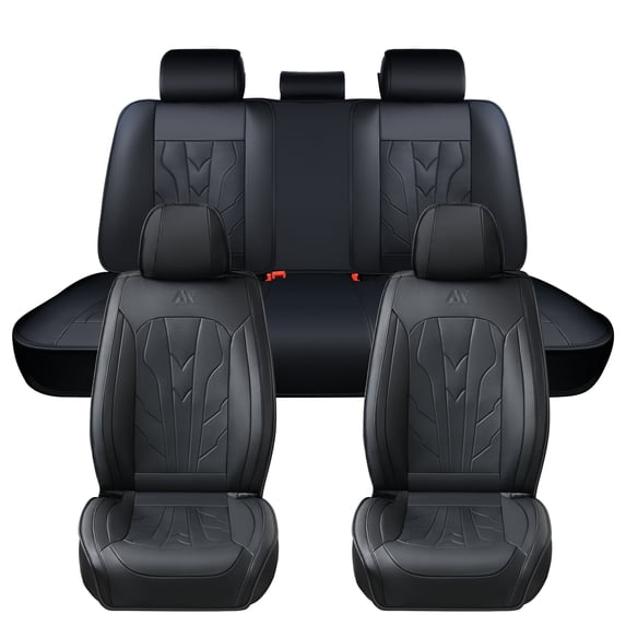 2011 for Subaru Outback Car Seat Cover, Black Car Seat Covers, Waterproof Faux Leather 5 Piece Full Set Easy to Clean and Install Beautify Interior, Airbag-Compatible