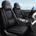 thumbnail image 1 of 2011 for TOYOTA RAV4 Seat Cover, Faux Leather Two-piece set With a Headrest and Lumbar Support Beautify Interior, Black Car Seat Covers, Airbag-Compatible, 1 of 7