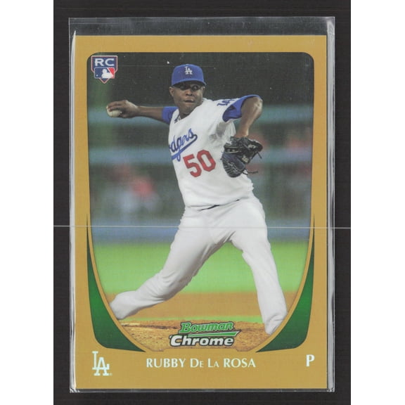 2011 Topps Bowman Chrome Gold Refractor RC Baseball Card #30 Rubby De La Rosa Dodgers
