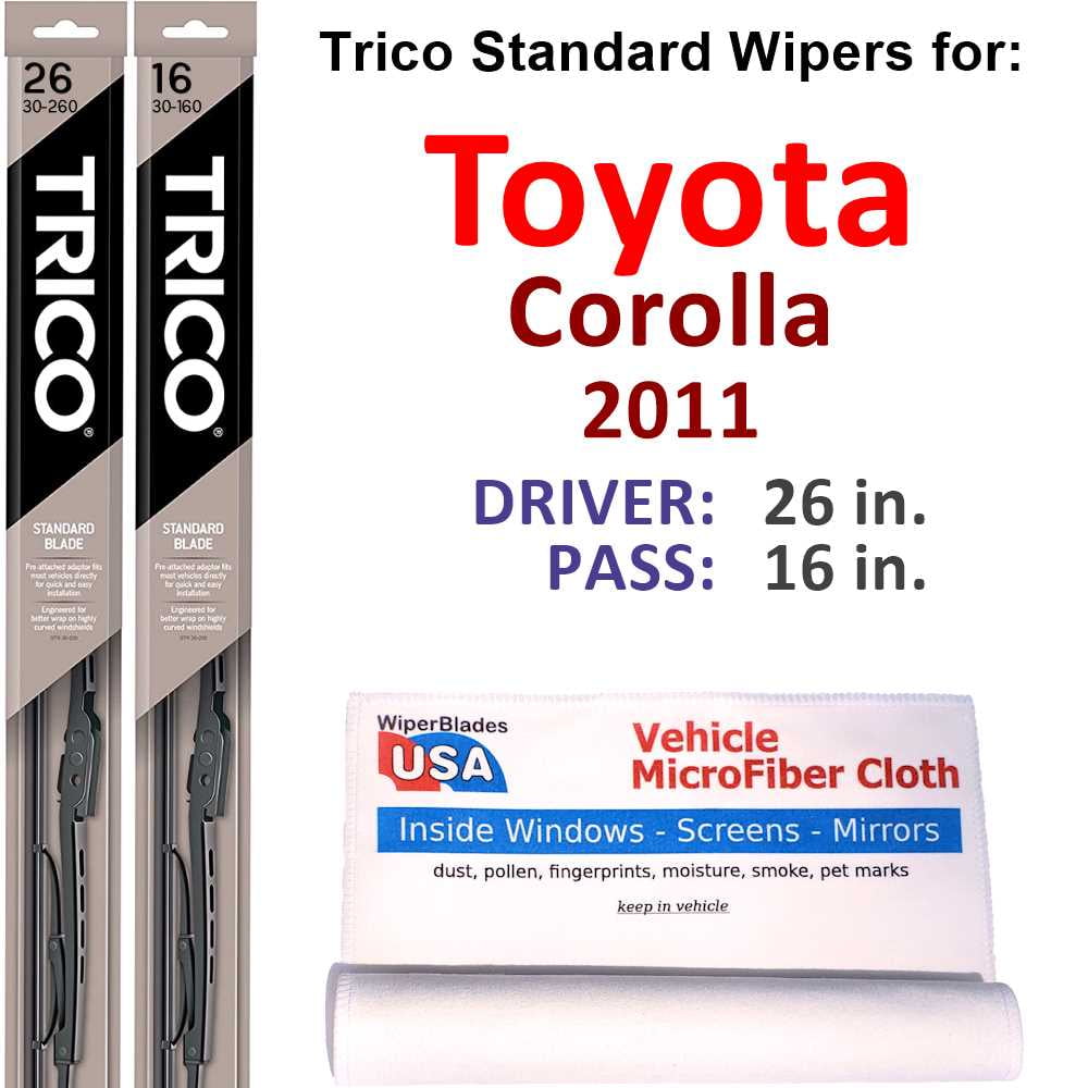 2011 corolla wiper blade size discount