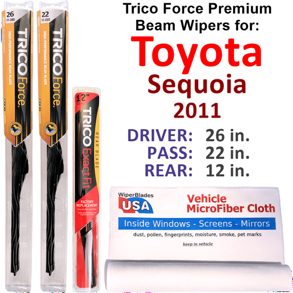 2011 Toyota Sequoia Performance Beam Wipers (Set of 3) w/Rear Wiper