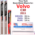 thumbnail image 1 of 2011 Volvo C30 Beam Blade Wipers (Set of 3) w/Rear Wiper, 1 of 3
