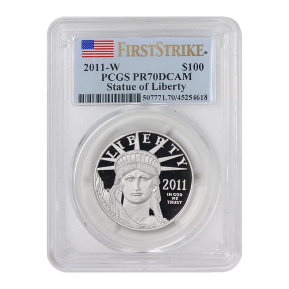 2011-W $100 Platinum Eagle PCGS PR70 Deep Cameo First Strike Flag Label U.S. Mint Coin