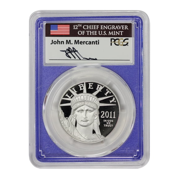 2011-W $100 Platinum Eagle PCGS PR70 Deep Cameo Mercanti Label U.S. Mint Coins