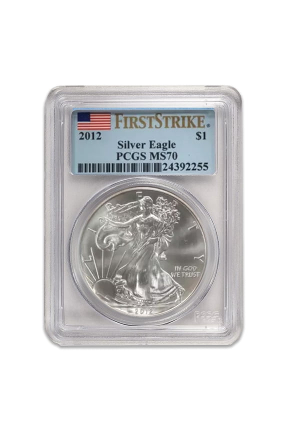 2012 $1 American Silver Eagle Coin MS70 PCGS 1 oz of .999 Fine Silver Coin