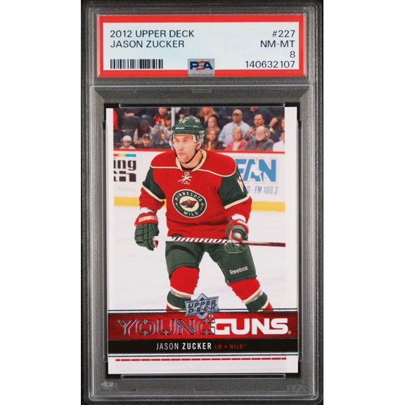 2012-13 Upper Deck Jason Zucker #227 Young Guns Rookie PSA 8