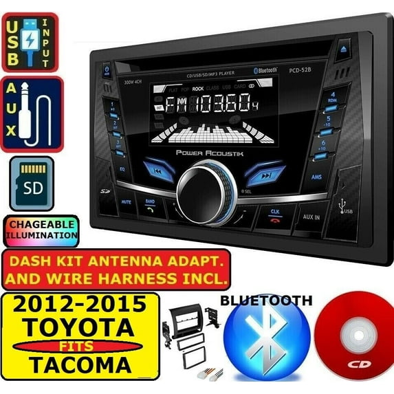 2012-15 TOYOTA TACOMA AM/FM/BLUETOOTH /USB/SD CAR RADIO STEREO PKG WITH EQ