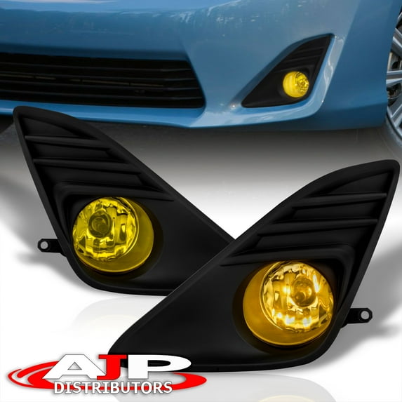 For 2012-2014 Toyota Camry Bumper Driving Fog Lights Lamps Assembly Set w/ Black Cover + H11 Bulbs + Wiring Harness Kit (Yellow Lens) - L LE XLE Hybrid XV50 13