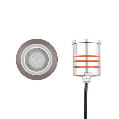 2012-30BS-WAC Lighting-4W 1 LED Round Low-Profile Top Inground Indicator Light with Honeycomb Louver-3.13 Inch Tall and 2.07 Inch Wide-Brass