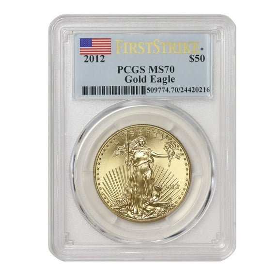 2012 $50 Gold Eagle PCGS MS70 First Strike Flag Label U.S. Mint Coin