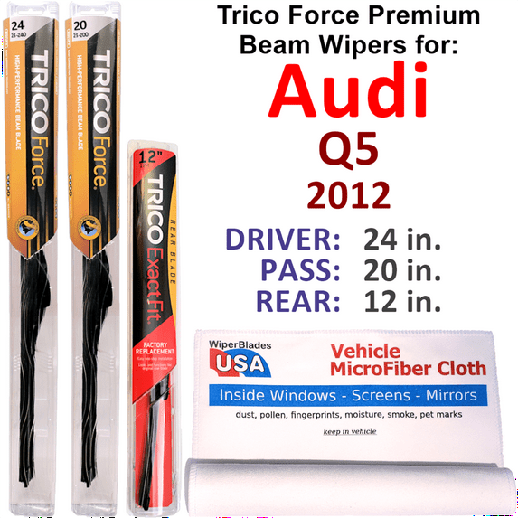 2012 Audi Q5 Performance Beam Wipers (Set of 3) w/Rear Wiper
