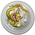 thumbnail image 1 of 2012 Australia 1 oz Silver Dragon BU (Yellow Colorized), 1 of 2