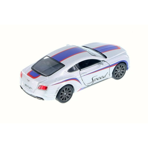 2012 Bentley Continental GT Speed with Decals Hard Top, Silver w/ Blue - Kinsmart 5369DF - 1/38 Scale Diecast Model Toy Car (Brand New but NO BOX)