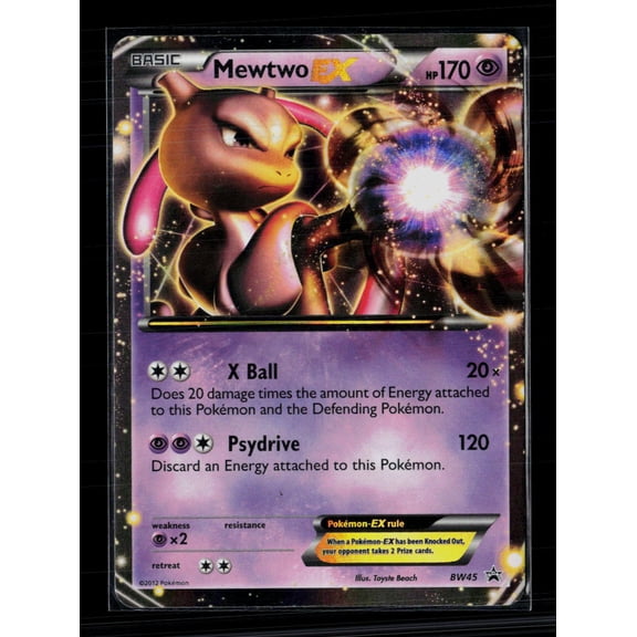 2012 Black & White Mewtwo EX Holo Black Star Promo #BW45