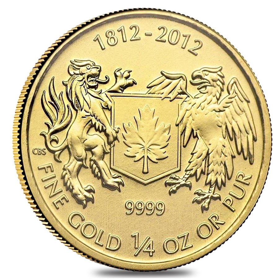 2012 Canada 1/4 oz $10 War of 1812 Gold Coin .9999 Fine BU/Proof ...