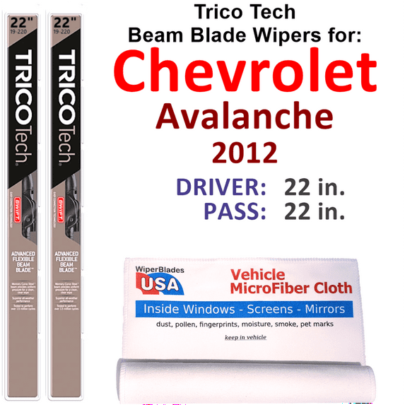 2012 Chevrolet Avalanche Beam Blade Wipers (Set of 2)