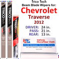 thumbnail image 1 of 2012 Chevrolet Traverse Beam Blade Wipers (Set of 3) w/Rear Wiper, 1 of 3