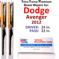 thumbnail image 1 of 2012 Dodge Avenger Performance Beam Wipers (Set of 2), 1 of 3