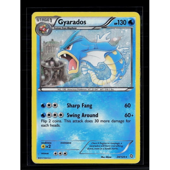 2012 Pokemon Dragons Exalted Gyarados Holo Rare #24/124 English Moderately Played