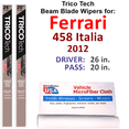 thumbnail image 1 of 2012 Ferrari 458 Italia Beam Blade Wipers (Set of 2), 1 of 3