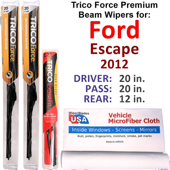 2012 Ford Escape Performance Beam Wipers (Set of 3) w/Rear Wiper