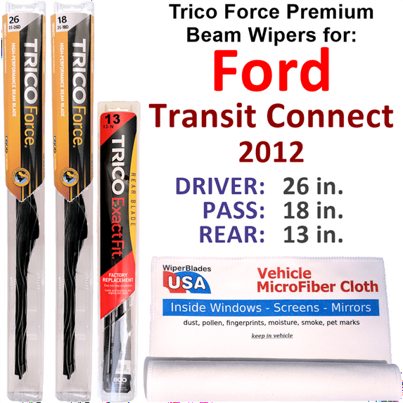 2012 Ford Transit Connect Performance Beam Wipers (Set of 3) w/Rear Wiper