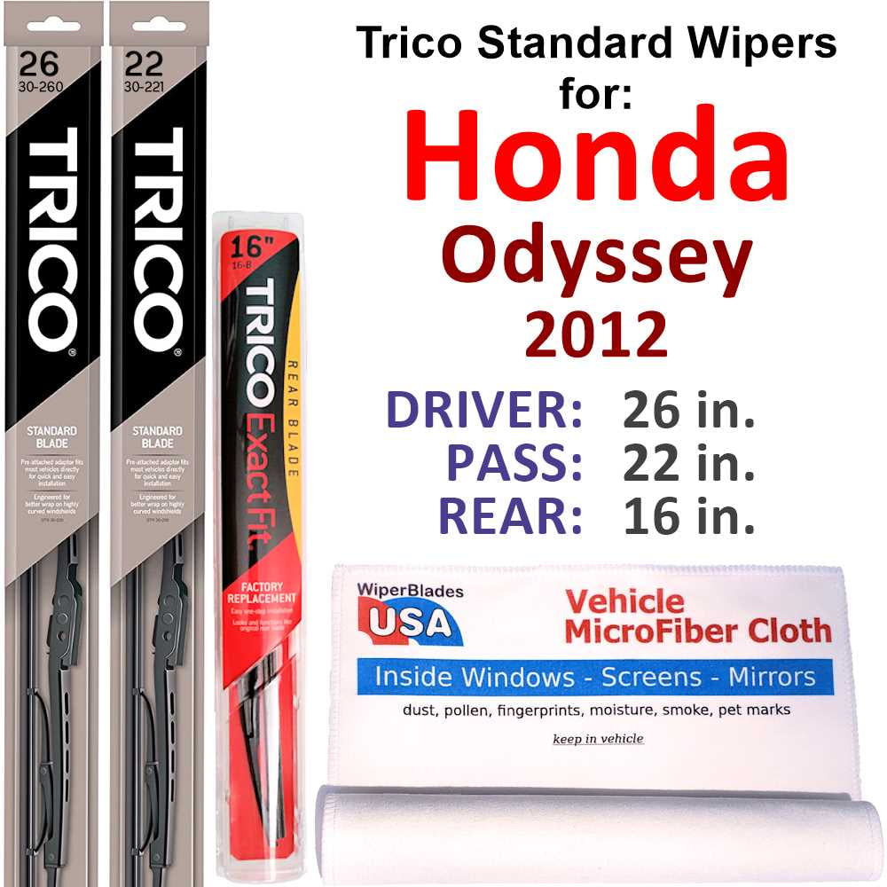 2012 honda odyssey windshield wiper size discount