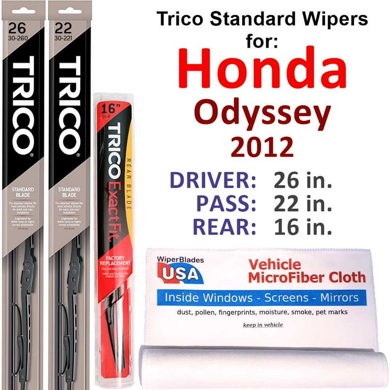 2012 honda odyssey rear wiper blade size discount