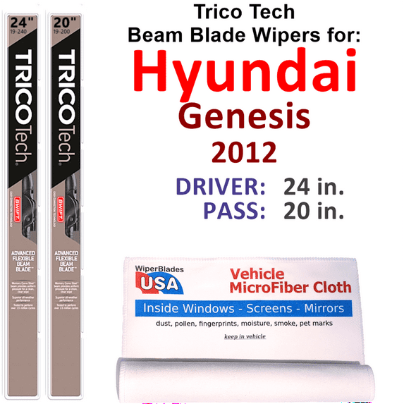 2012 Hyundai Genesis Beam Blade Wipers (Set of 2)