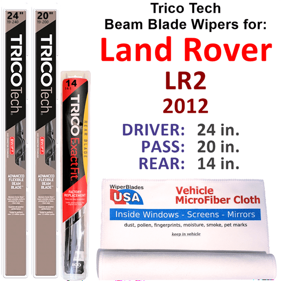 2012 Land Rover LR2 Beam Blade Wipers (Set of 3) w/Rear Wiper