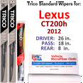 thumbnail image 1 of 2012 Lexus CT200h Wiper Blades (Set of 3) w/Rear Wiper, 1 of 3
