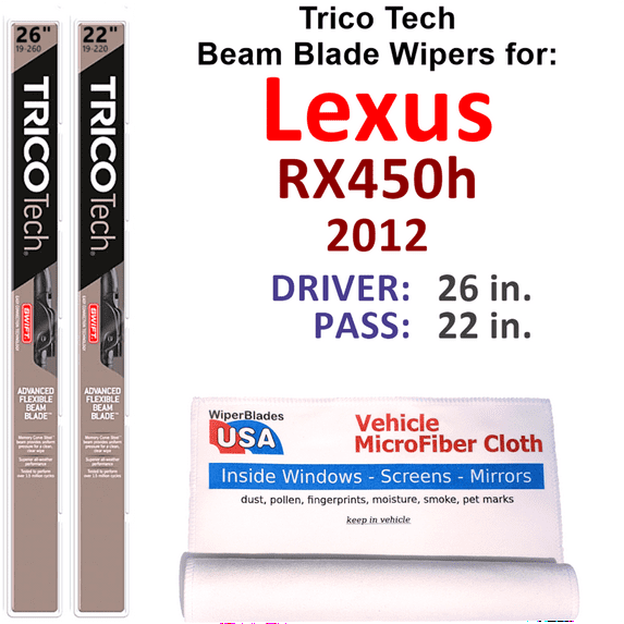 2012 Lexus RX450h Beam Blade Wipers (Set of 2)