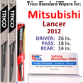 thumbnail image 1 of 2012 Mitsubishi Lancer Ralliart Wiper Blades (Set of 3) w/Rear Wiper, 1 of 3