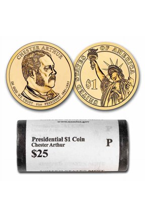 2012-P Chester Arthur 25-Coin Presidential Dollar Roll BU