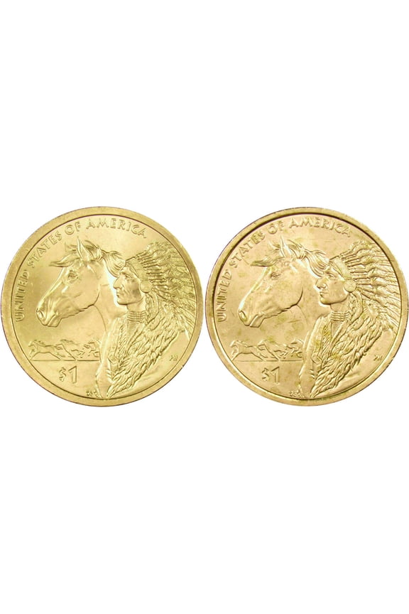 2012 P&D Trade Routes Native American Dollar 2 Coin Set BU Uncirculated $1