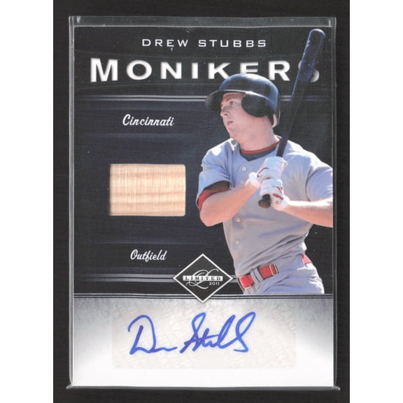 2012 Panini Limited Monikers Drew Stubbs Cincinnati Reds Auto Bat Relic #6 /199 Baseball Card