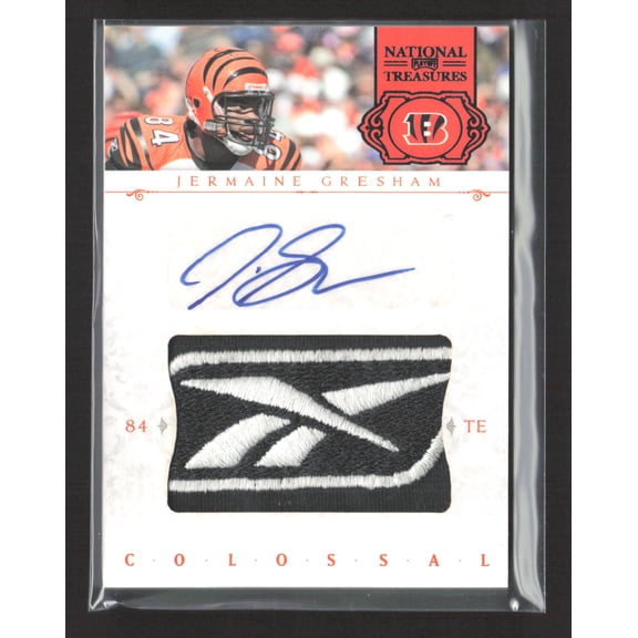 2012 Panini National Treasures Colossal Jermaine Gresham Patch Auto Football Card #12