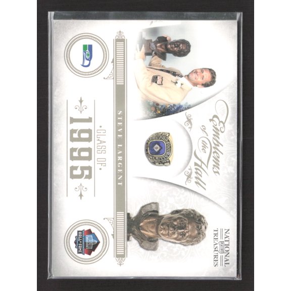 2012 Panini National Treasures Emblems of the Hall Steve Largent #19 28/99 Seattle Seahawks NFL Football Trading Card