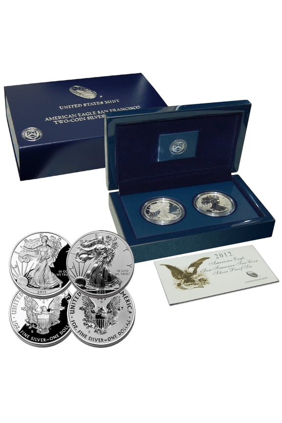 2012-S 2-Coin Silver American Eagle Proof Set