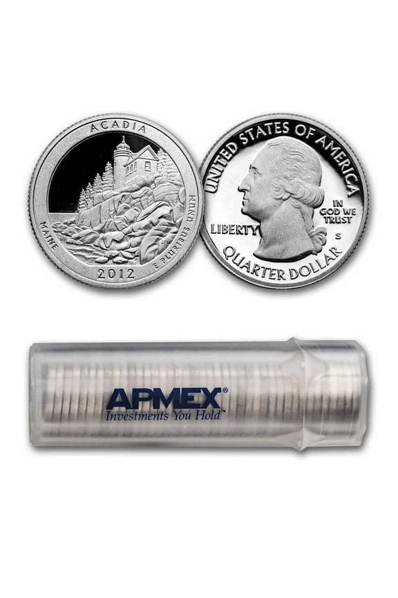 2012-S Quarter ATB Acadia 40-Coin Proof Roll (Silver)