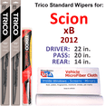 thumbnail image 1 of 2013 Scion xB Wiper Blades (Set of 3) w/Rear Wiper, 1 of 3