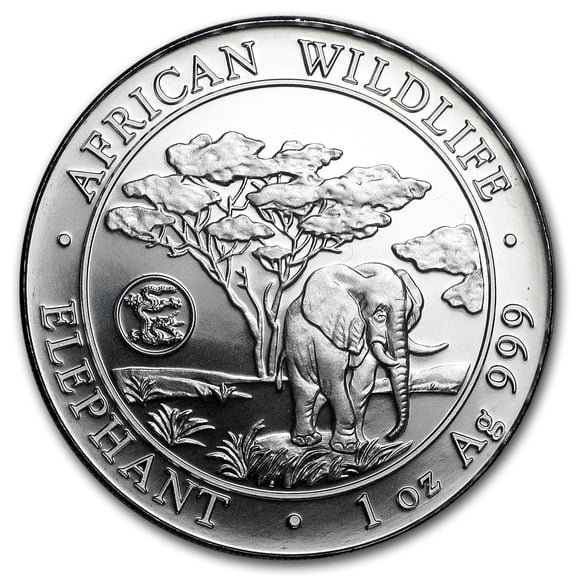 2012 Somalia 1 oz Silver African Elephant (Dragon Privy)