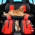 thumbnail image 1 of 2012 for Toyota 4runner Car Seat Cover, Red Car Seat Covers, Faux Leather Full Set of 5 Seats With Lumbar Support Beautify Interior, Airbag-Compatible, 1 of 9