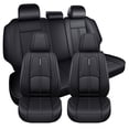 thumbnail image 1 of 2012 for Toyota Camry Car Seat Cover, Black Car Seat Covers, Perforated Breathable Leather 5 Piece Full Set Airbag Compatible Beautify Interior, Airbag-Compatible, 1 of 9